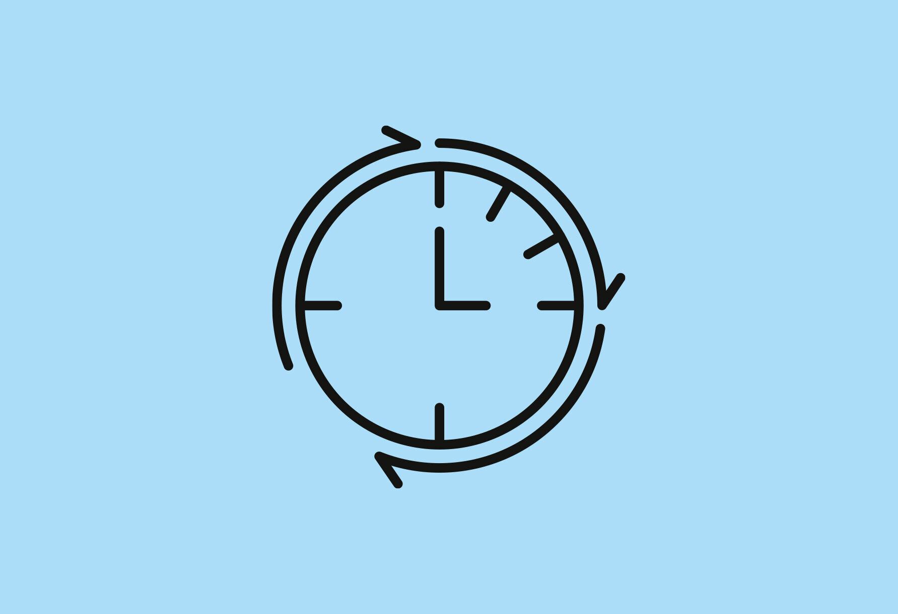  Flexible working hours pictogram on a light blue background | Sandler Group 