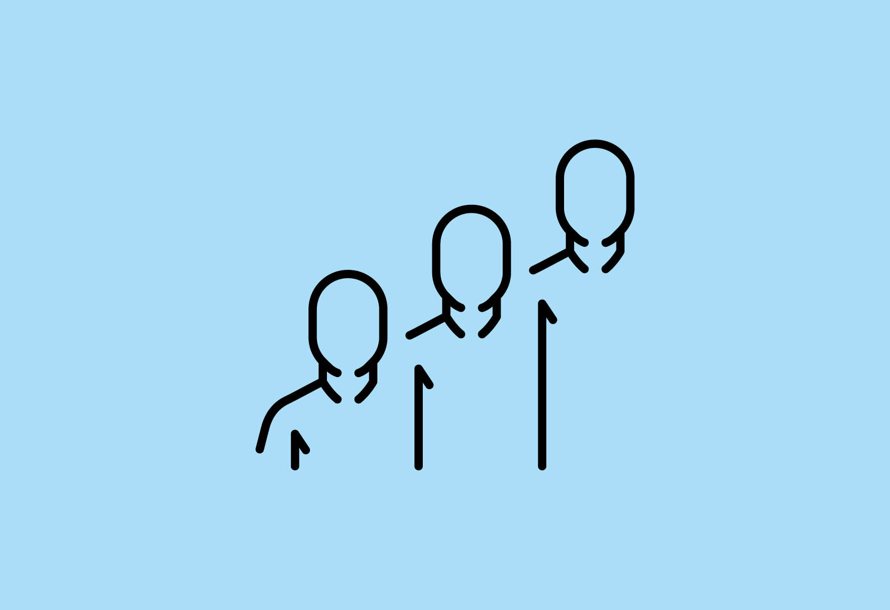  Pictogram Career paths in specialist and management careers on a light blue background | Sandler Group 