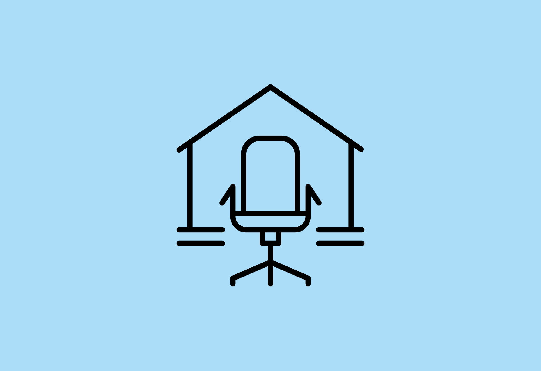  Pictogram home office on light blue background | Sandler Group 