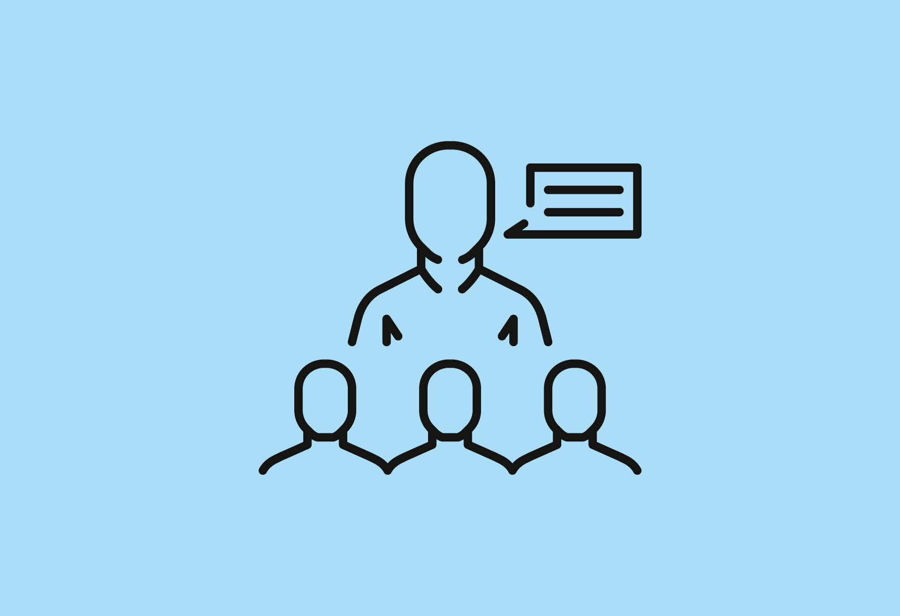 Pictogram Further training opportunities on a light blue background | Sandler Group